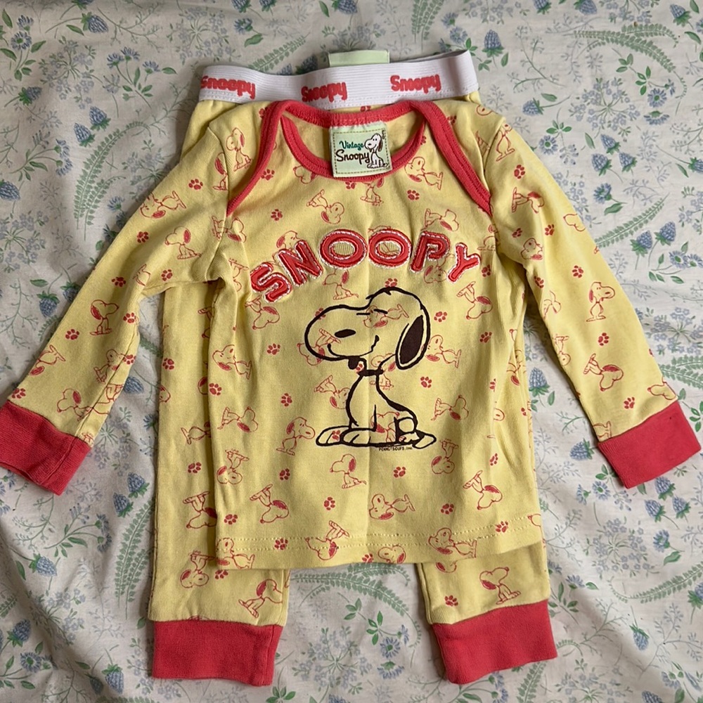 Vintage Snoopy Pajama set size 12 Months